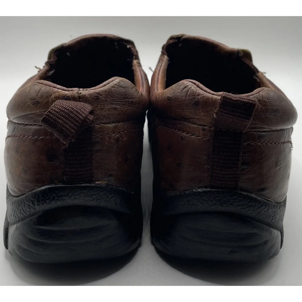 Roper‎ Performance Shoes Leather Brown Ostrich Embossed Slip on Loafers ~ Sz 8